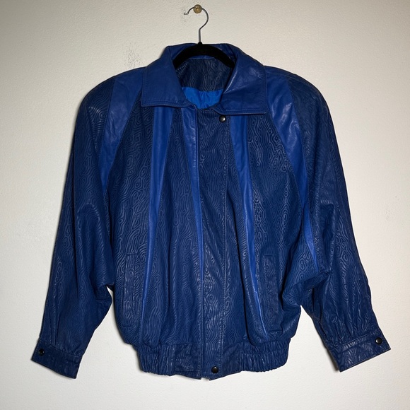 Gino Digiorgio Jackets & Blazers - Vintage Gino di Giorgio, textured leather Blue Jacket